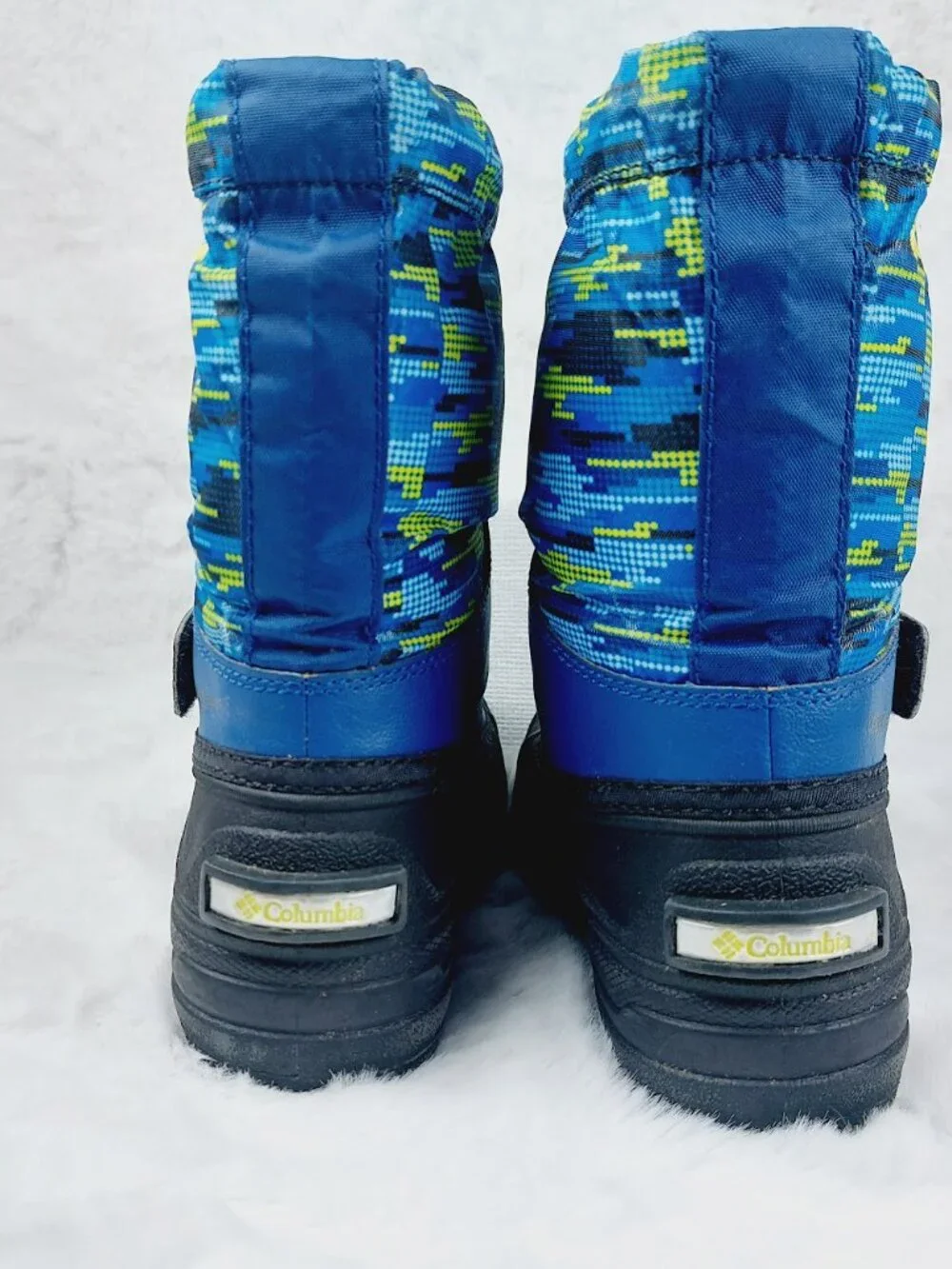 Columbia Boy's Royal Zour Powderbug Forty Print Waterproof Snow Boots Size 11